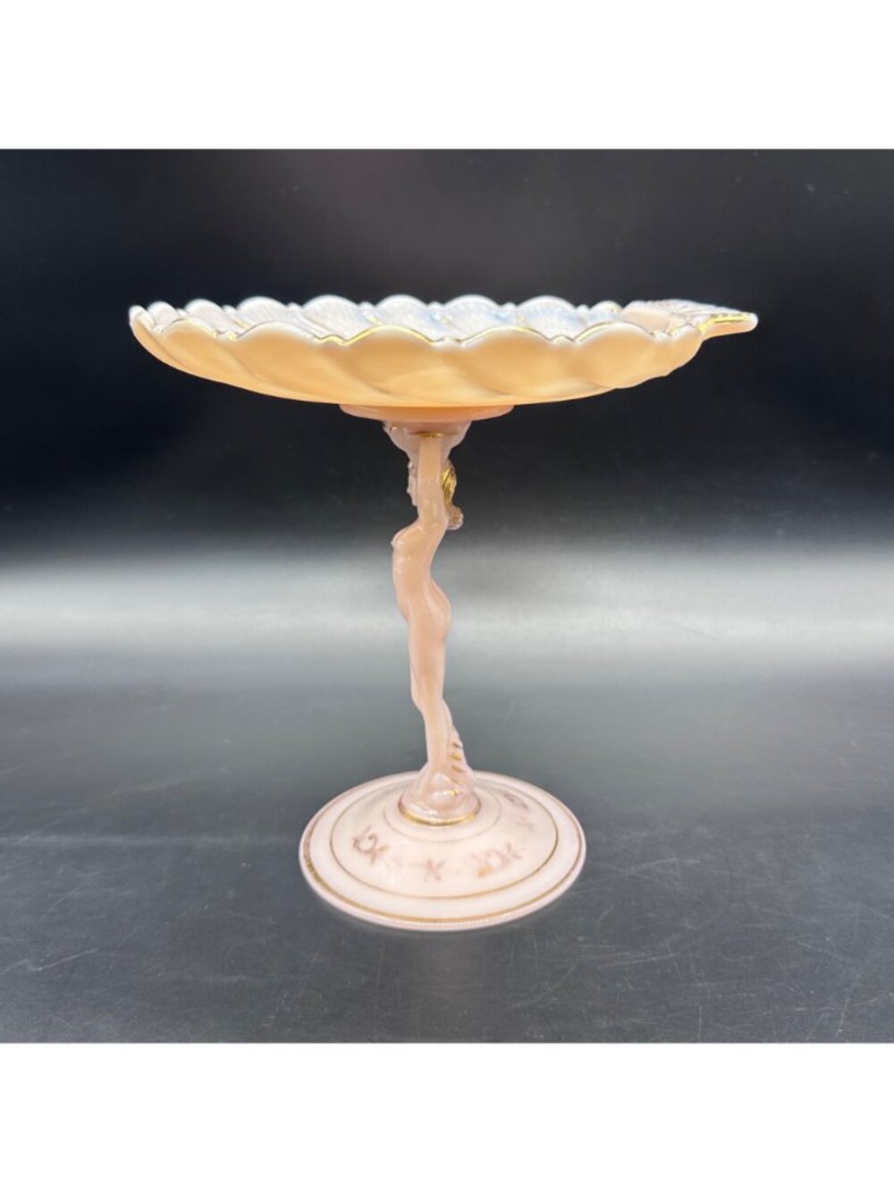 Cambridge Crown Tuscan Statuesque Nude Sea Shell Compote Charleton Roses Pink - Picture 3 of 14
